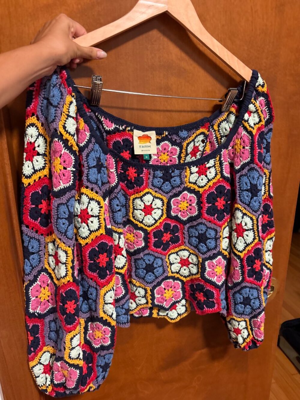 Farm Rio - Vintage Crochet Off Shoulder Shirt - Size M
